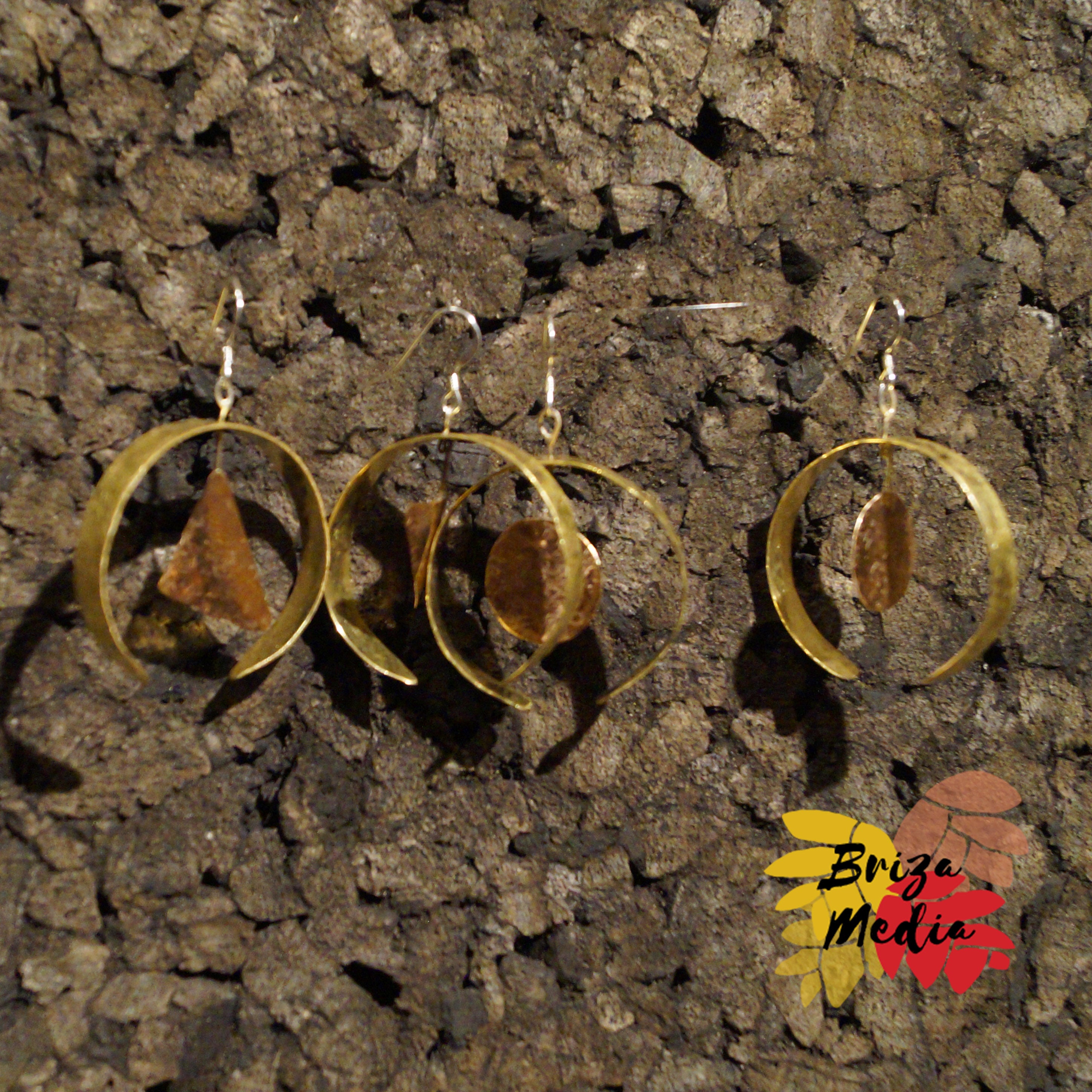 Boucles d'oreilles - Les mouvantes - Cuivre et laiton