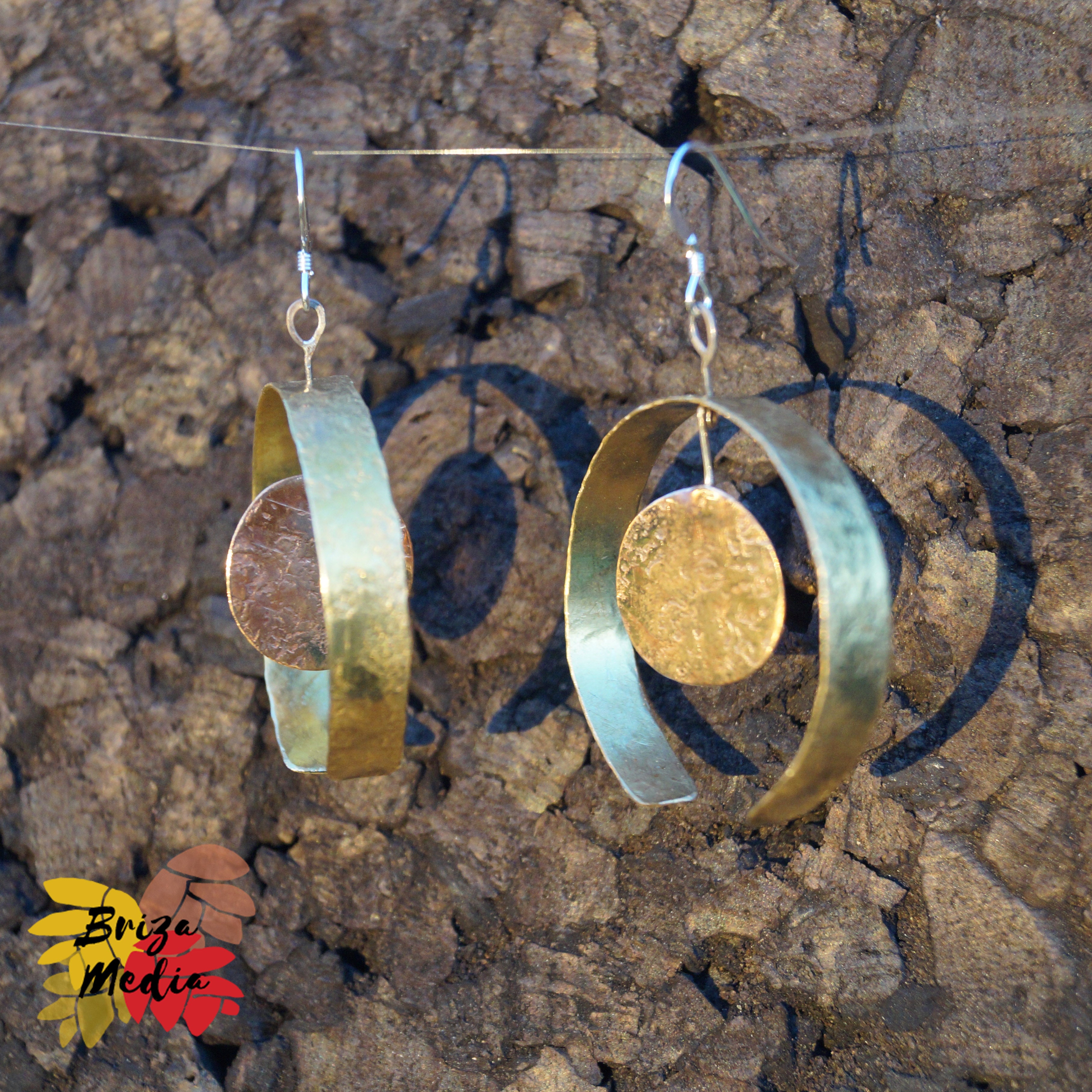 Boucles d'oreilles - Les mouvantes - Cuivre et laiton