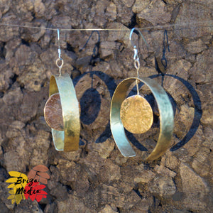 Boucles d'oreilles - Les mouvantes - Cuivre et laiton