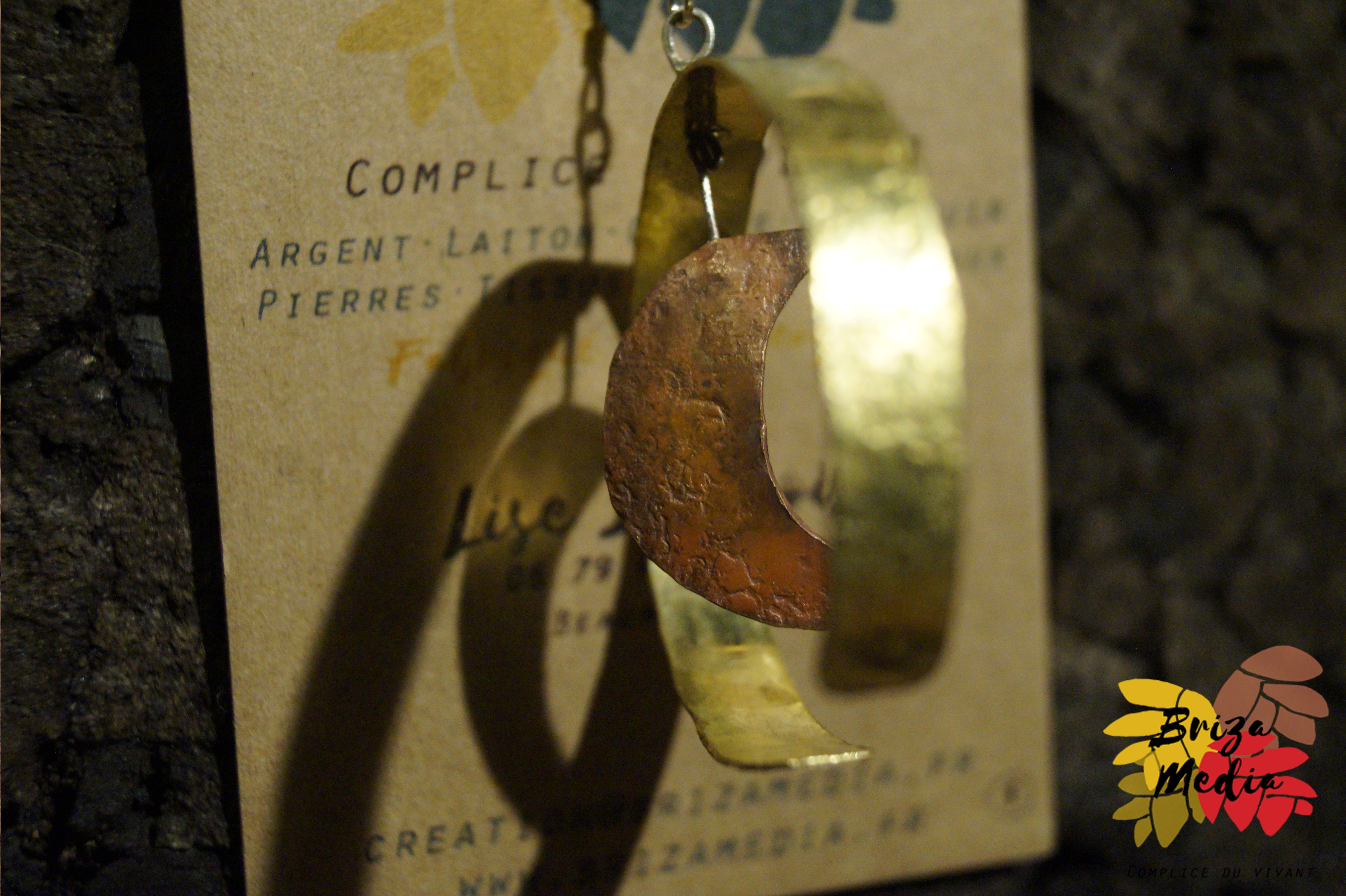 Boucles d'oreilles - Les mouvantes - Cuivre et laiton