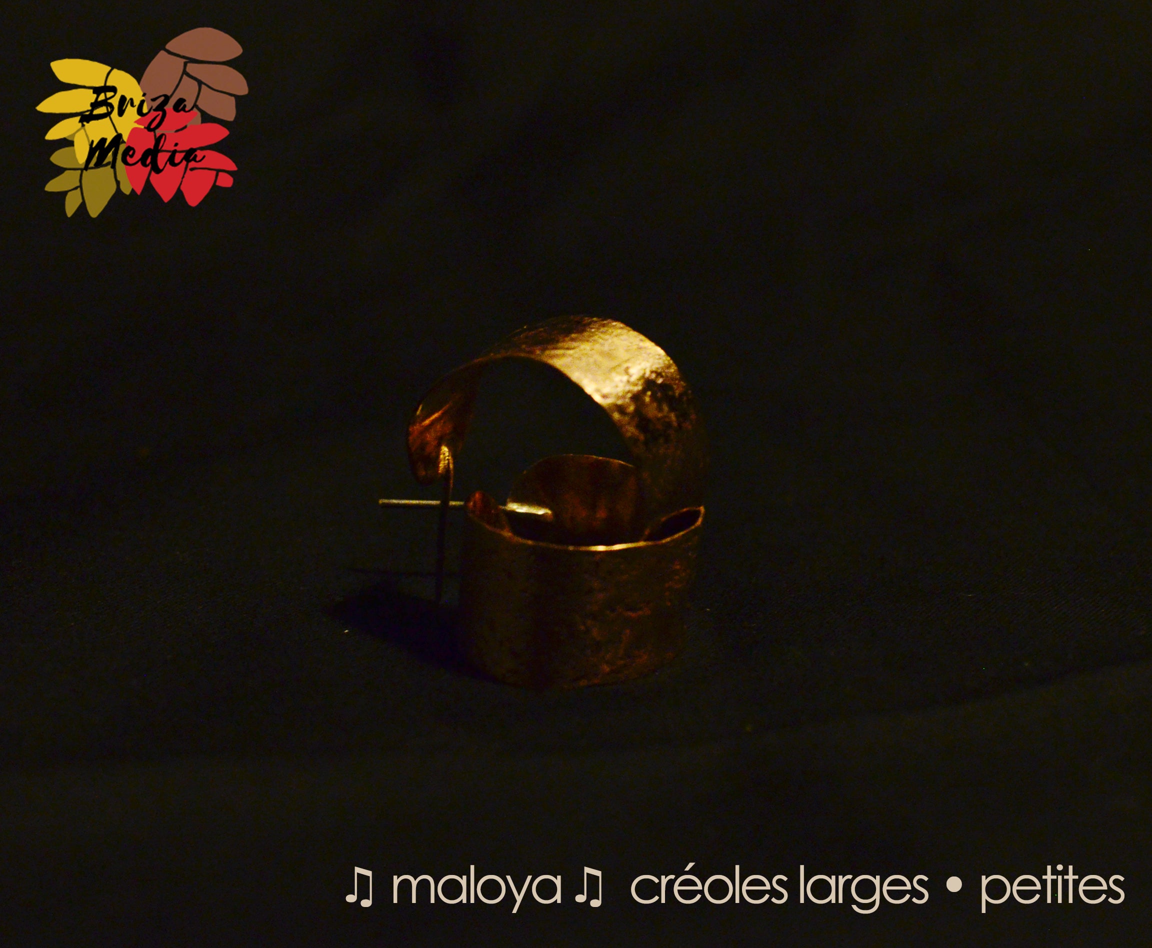 Boucles d'oreilles - Créoles ♫ Maloya ♫ Ruban de cuivre large